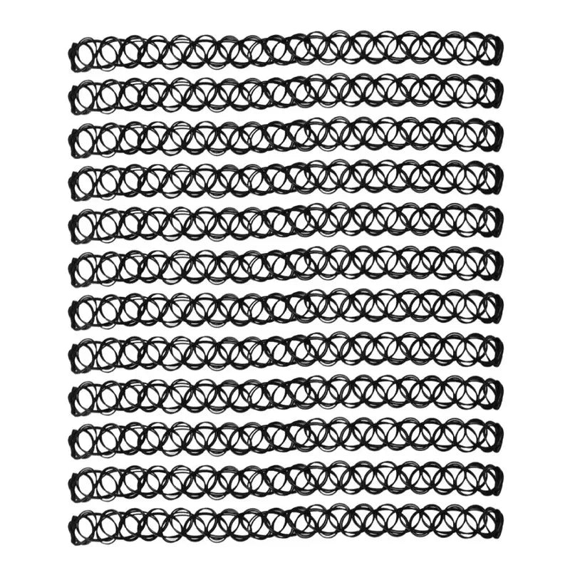 Collier Tour de Cou Gothique Vintage – Fil de Poisson Élastique Noir pour Femmes et Filles