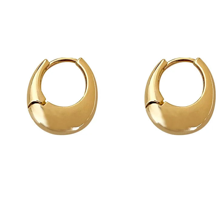 Boucles d'Oreilles Ovales LENNIK - Métal 3D Élégant Femme
