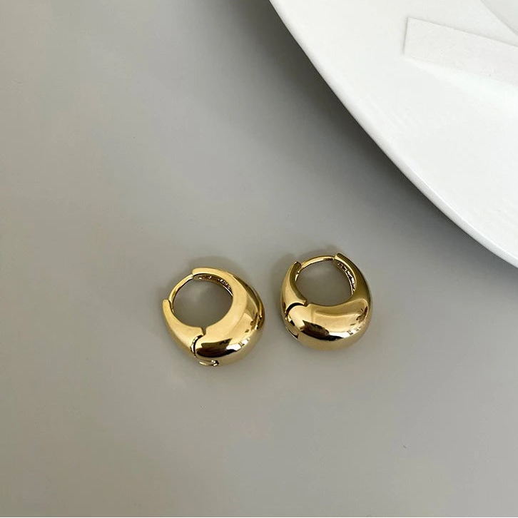 Boucles d'Oreilles Ovales LENNIK - Métal 3D Élégant Femme