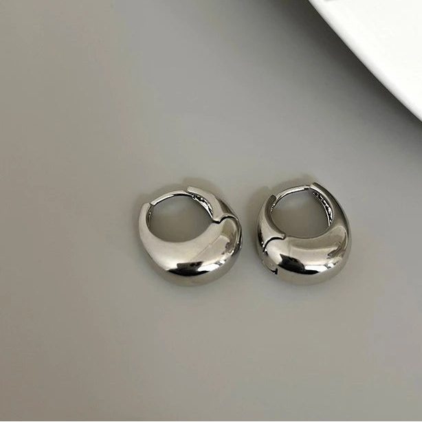 Boucles d'Oreilles Ovales LENNIK - Métal 3D Élégant Femme