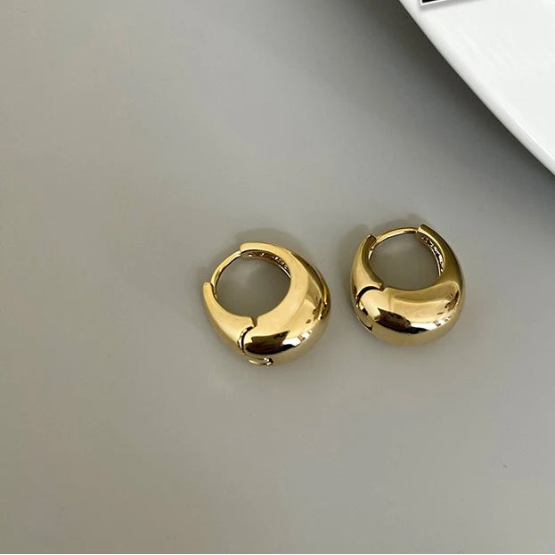 Boucles d'Oreilles Ovales LENNIK - Métal 3D Élégant Femme